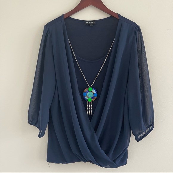Tops - Navy blouse